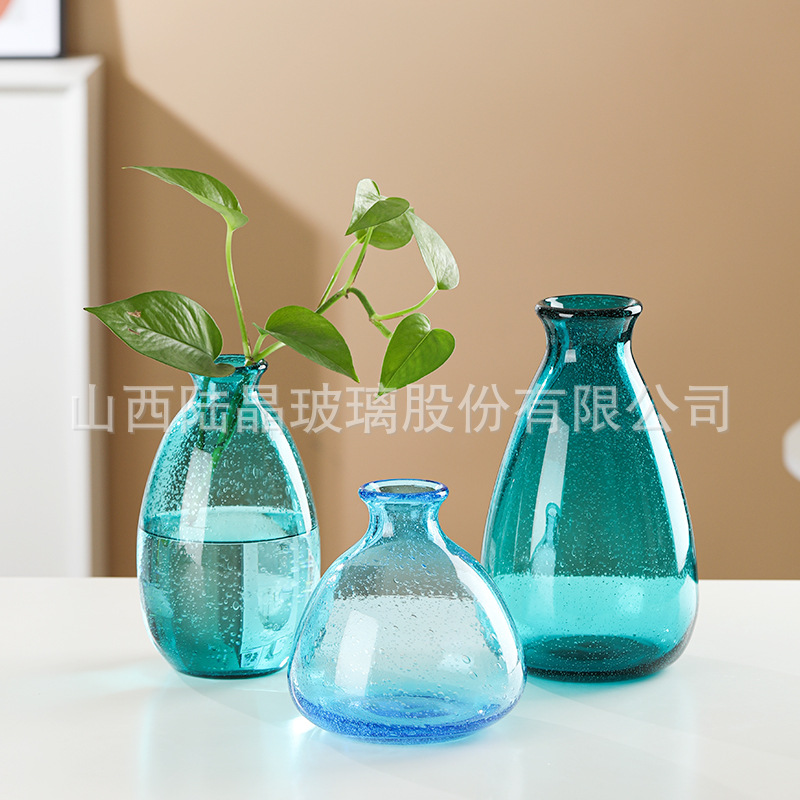 Nordic creativo burbuja florero hidropónico simple florero mesa de cristal decoración simple florero decoración de la flor