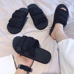 夏スリッパベルクロカップルスリッパ屋外滑り止めベトナムビーチシューズアウターサンダルフラットビーチサンダル男性用