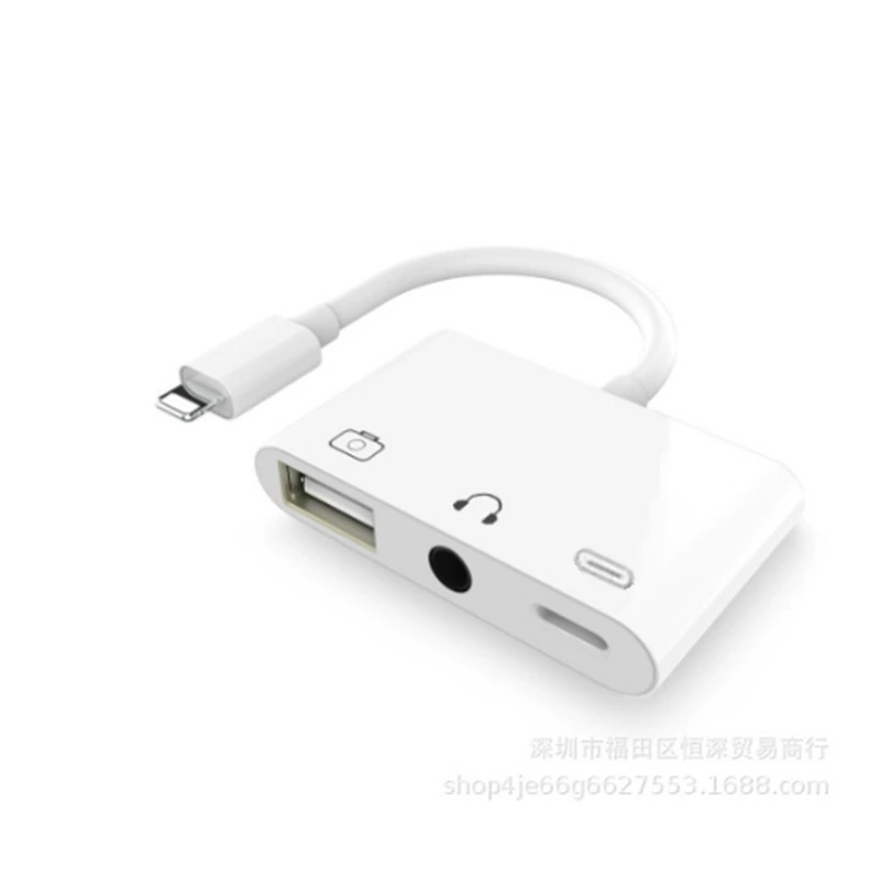 Совместимый с Apple OTG ротор Lightning на 3.5 мм аудио для наушников + зарядка, поддержка USB-накопителя и мыши OTG