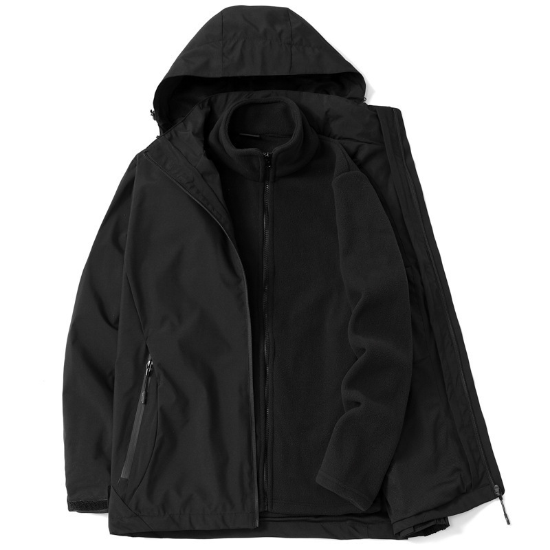 Chaqueta de Montaña 3 en 1 Dos Piezas Mezcla de Fibra Química Desmontable Térmica para Senderismo