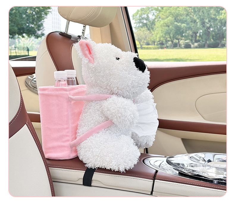 Cartoon Car Tissue Box Plush Doll Car Tissue Box Trash Can Two-In-One Creative Multi-Functional Storage Bucket