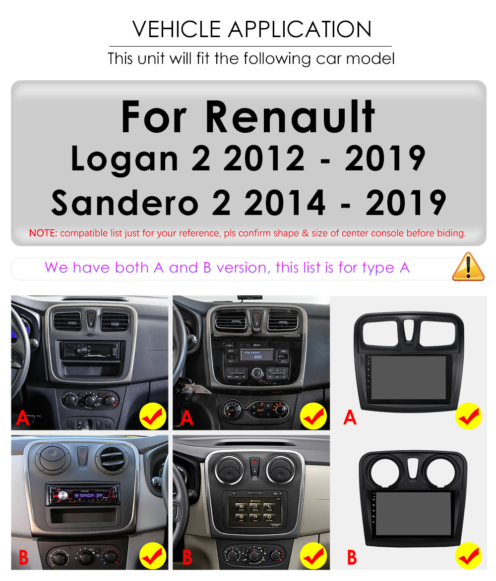 Suitable for 12-19 Renault Logan/Dacia Central Control Large Screen Android Large Screen Reversing Image Navigation Gps