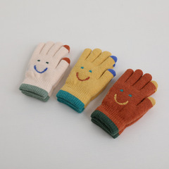 兒童手套秋冬季寶寶加絨保暖男童女童毛線五指套冬季防風防寒護手