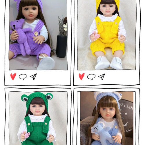 Simulated doll clothes, reborn doll dress-up clothes, wool sweater, wool knit coat skirt handmade hook 