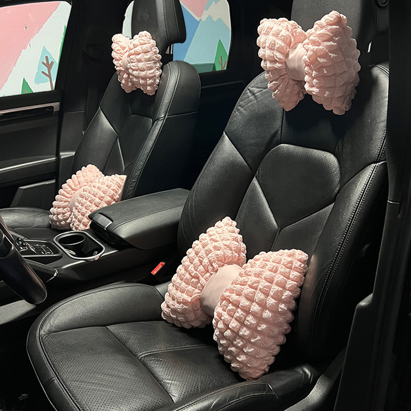 Puff Grid Car Headrest Comfortable To Relieve Fatigue Car Seat Neck Pillow Pillow All Seasons Universal Car Headrest