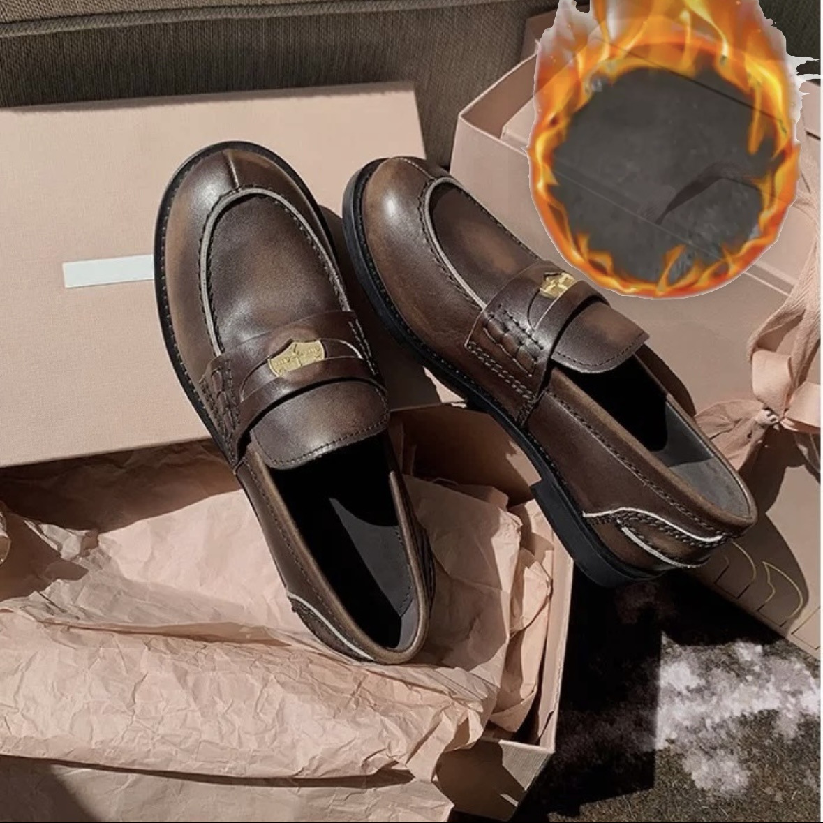 Retro brown (plus velvet) warm velvet