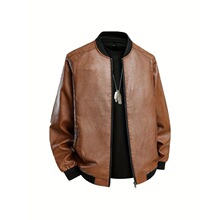 P 81082 Men's Casual Leather Jacket ��ʿƤ�� ŷ���羳