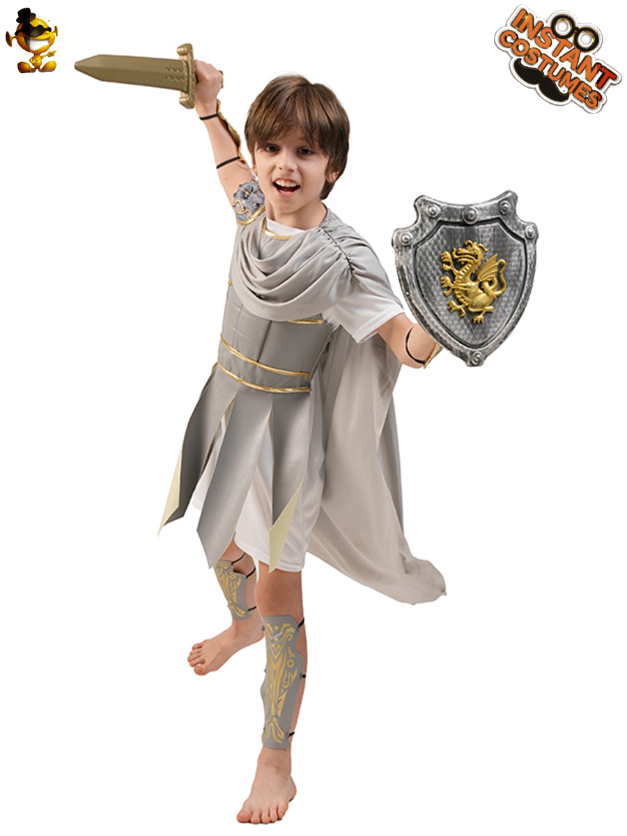 Halloween pequeño niño disfraz de samurai romano niño guerrero romano espectáculo de escenario niño disfraz de fiesta