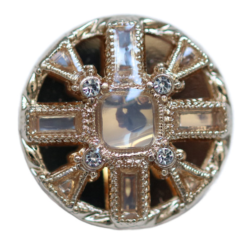 ESSTUDIO Hollow Diamond Button Small Fragrance European and American Style Button Metal Women's Suit Jacket Decorative Button