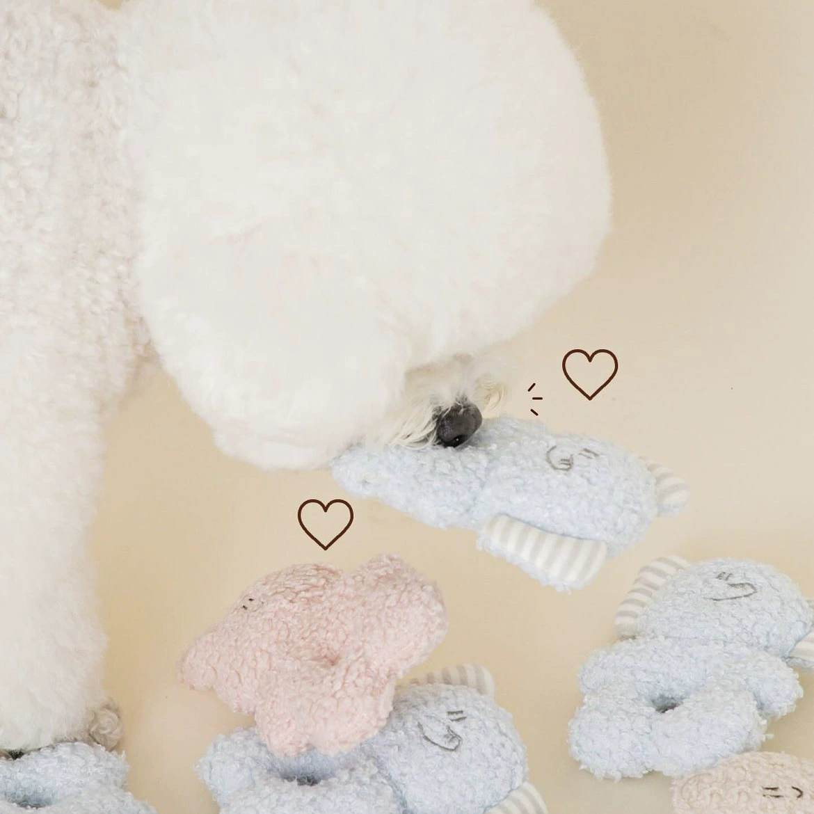 Beanbag Plush Toy, Korean Style Interactive Pet Rattle — Biteable, 9×11 cm