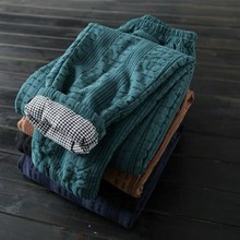 剪标外单女装夹棉加厚保暖棉裤女冬季文艺复古印花宽松休闲裤女裤