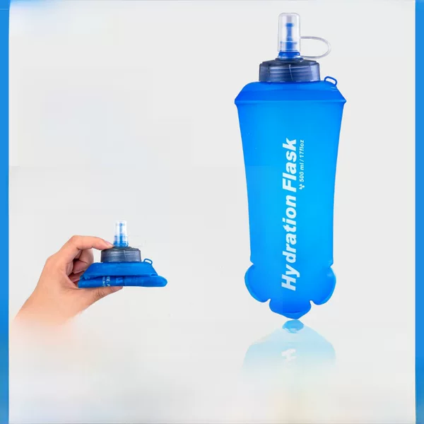 Amazon Sports Outdoor Soft Water Bottle Foldable 500ml Tpu Soft Water Bottle for Trail Running and Cycling
