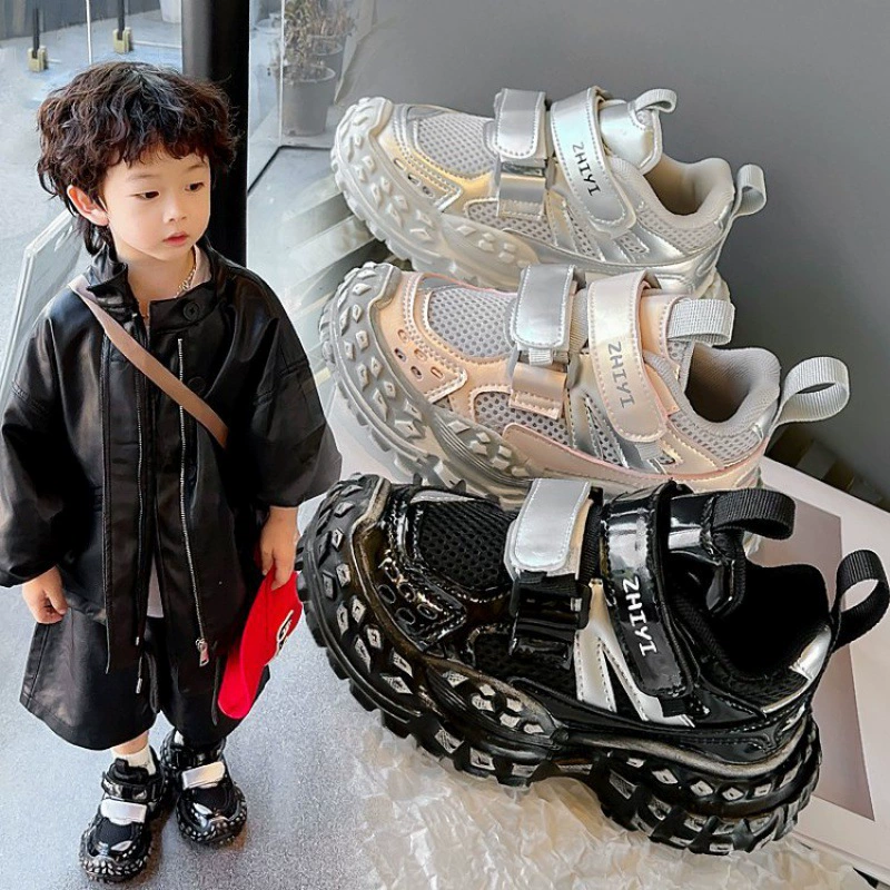 Детская студенческая спортивная обувь 2025 весна и осень новый мальчик сетчатая дышащая беговая обувь для девочек дикие повседневные обувь