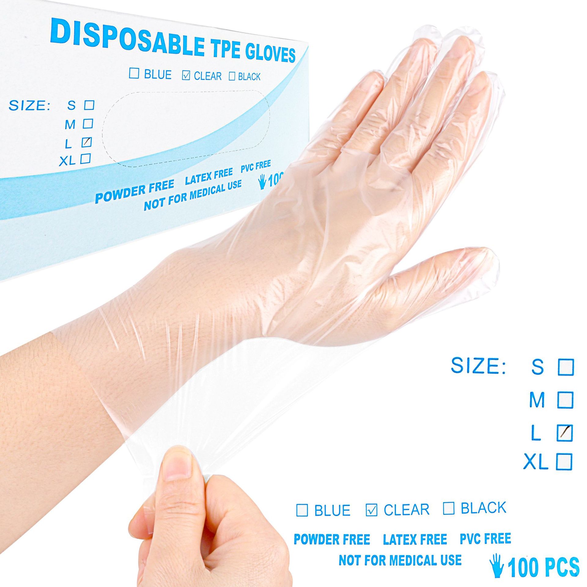 Food-grade disposable gloves, household TPE film gloves, thick and durable, kitchen cleaning, oil and stain-resistant gloves