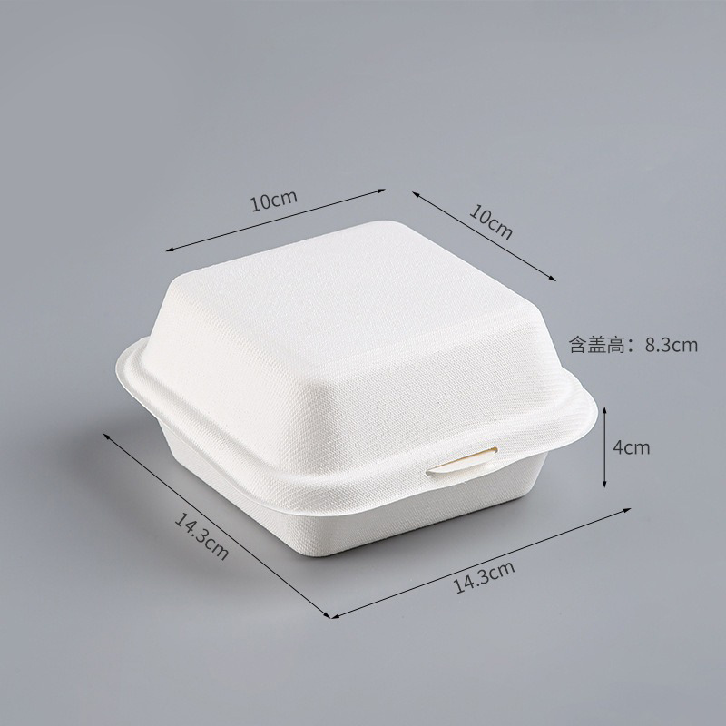 使い捨て弁当箱パルプハンバーガー箱ネット赤弁当ケーキ箱正方形絵紙弁当箱包装販売箱|undefined