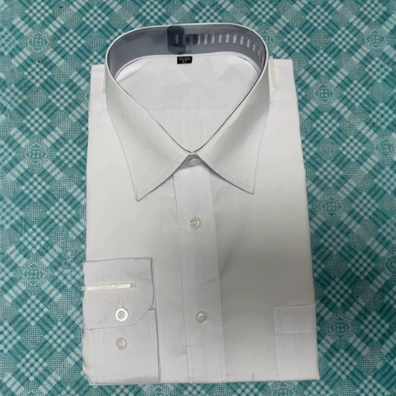 Real Photos Taken of the Actual Product, Cheap Shirts, Performance Wear, Workwear, Pure White Thin Single-Layer Long-Sleeve Shirts
