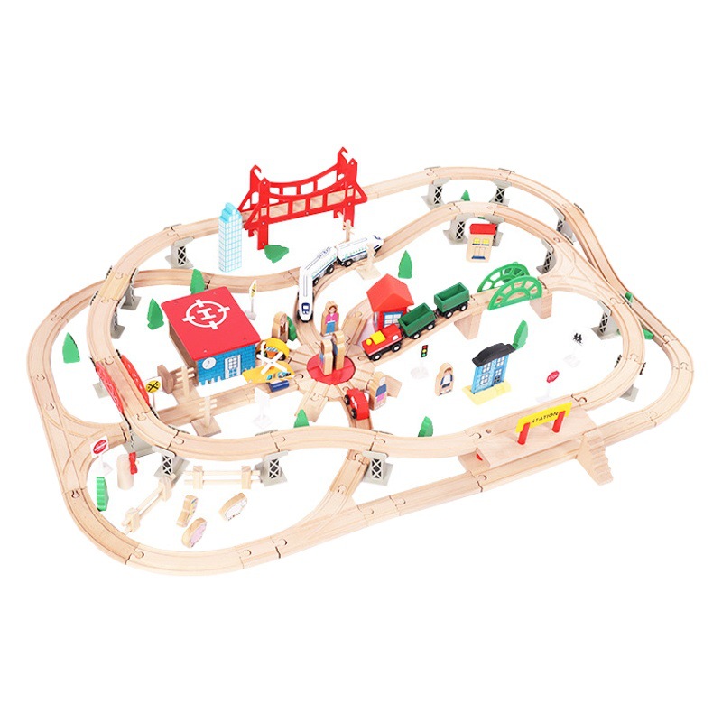 Thomas Tren Eléctrico pista de madera montado juguetes de madera para niños al por mayor de comercio exterior de haya transfronteriza Venta caliente