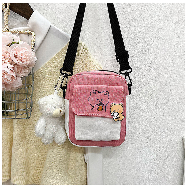 곰 스타일 핑크 + 핀 + 곰 펜던트