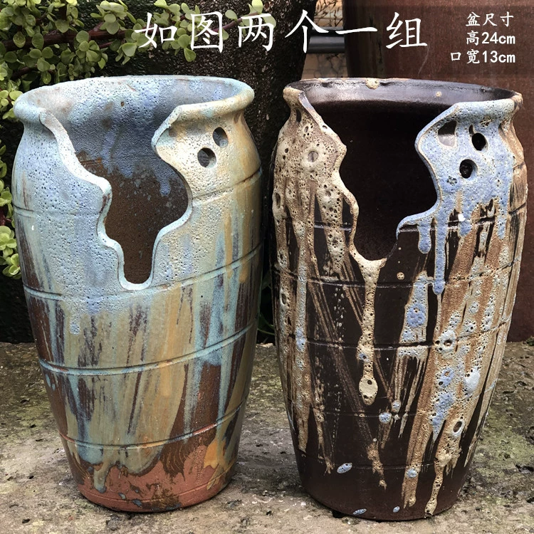  Handmade Cotton High Class, succulent old pile Flower Pot Purple Purple Purple Purgone Pot Purple Sand Pottery Tank Gap Ceramics Jade Pendant