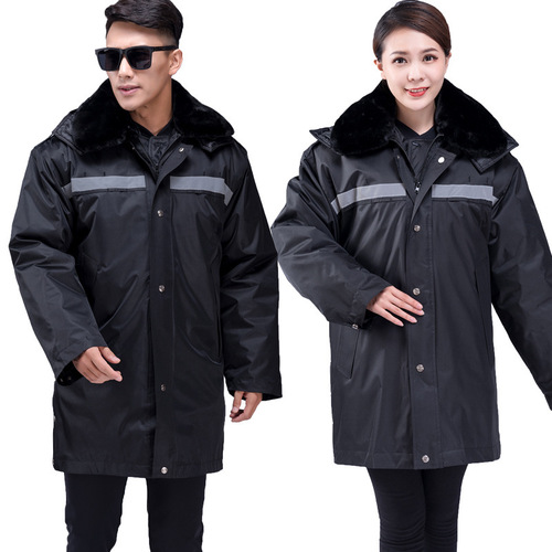 Winter thickened security coat, men's cotton-padded work clothes, cold-proof clothes, labor protection clothes, customized cotton-padded jackets, cotton coats, security clothes