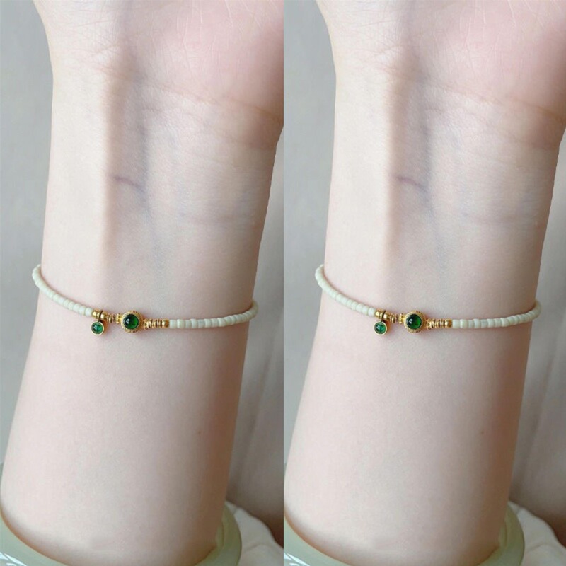 Bibo streamer mung bean glaze beaded bracelet women's high-grade light luxury niche new Chinese style cool all-match jewelry