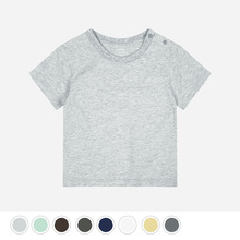 跨境婴儿服短袖单件装宝宝T恤套装纯棉衣服外贸初生儿纯色套头衫