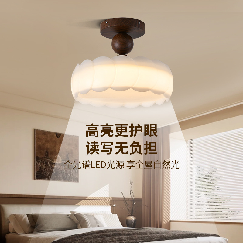 Gran vista jardín dormitorio luz de techo crema francesa protector de ojos burbuja moderna simple dormitorio principal lámpara de habitación infantil 357L