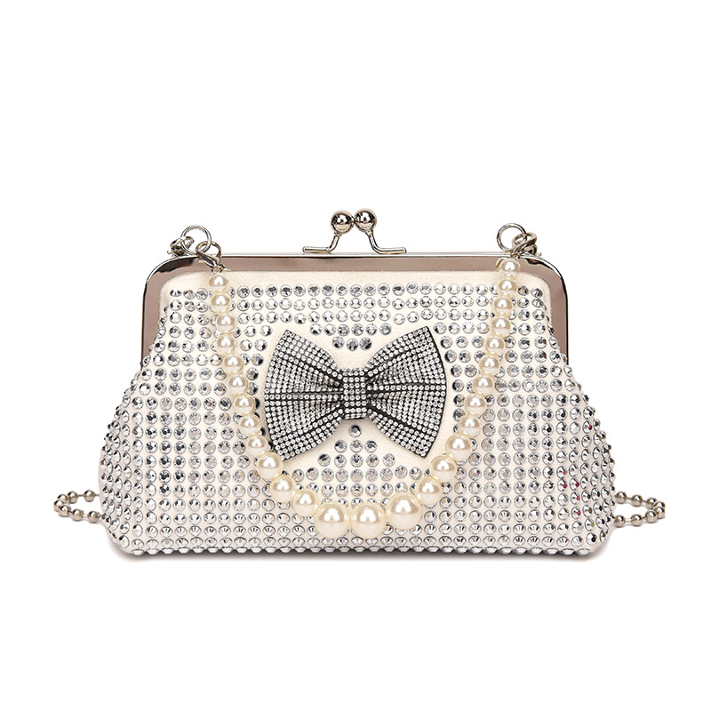 Diamante de la manera del verano bolso de las mujeres portátiles 2023 nuevo arco lindo moda bolsa de hombro perla bolsa de mensajero moda