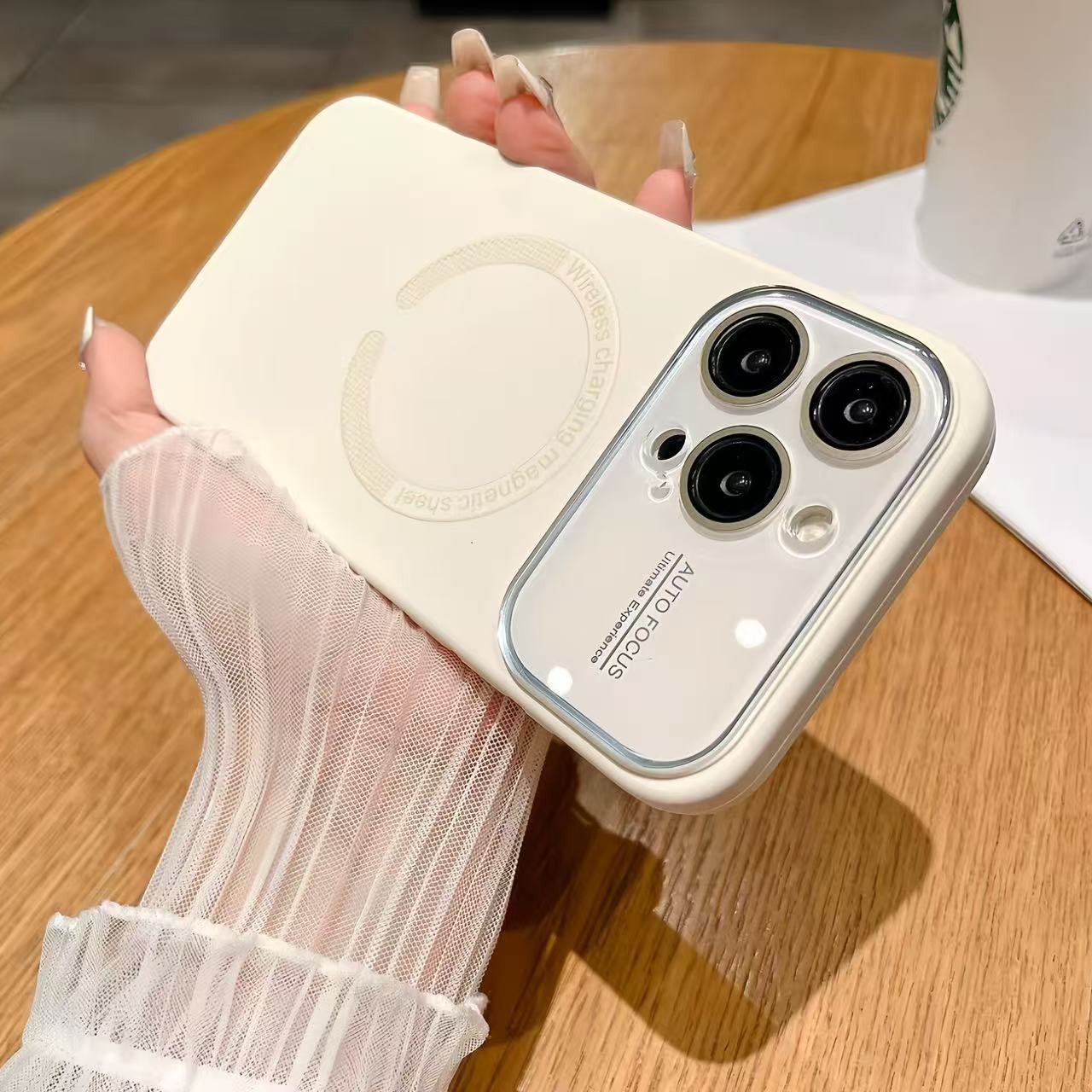 Ventana grande magnética de color sólido simple para iPhone16ProMax funda para teléfono móvil 15 Apple 14 pareja 13 nuevo