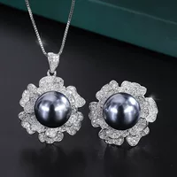 庄生生 Copper jewelry, stone inlay, beads from pearl, pendant, necklace, 14mm