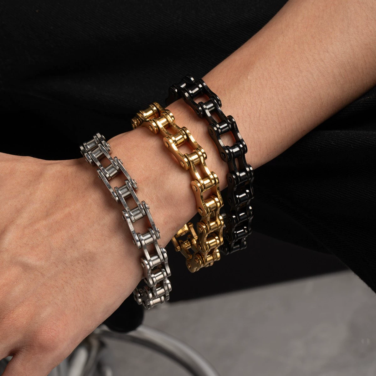 Стальной браслет-тренд, цепь, мужской велосипед, европейский стиль
