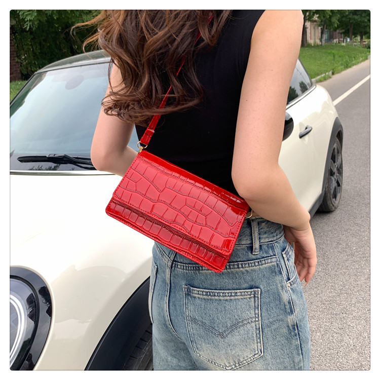 Women's Crossbody Bag Stone Pattern Square Handbag Shoulder Bag_voghion.com