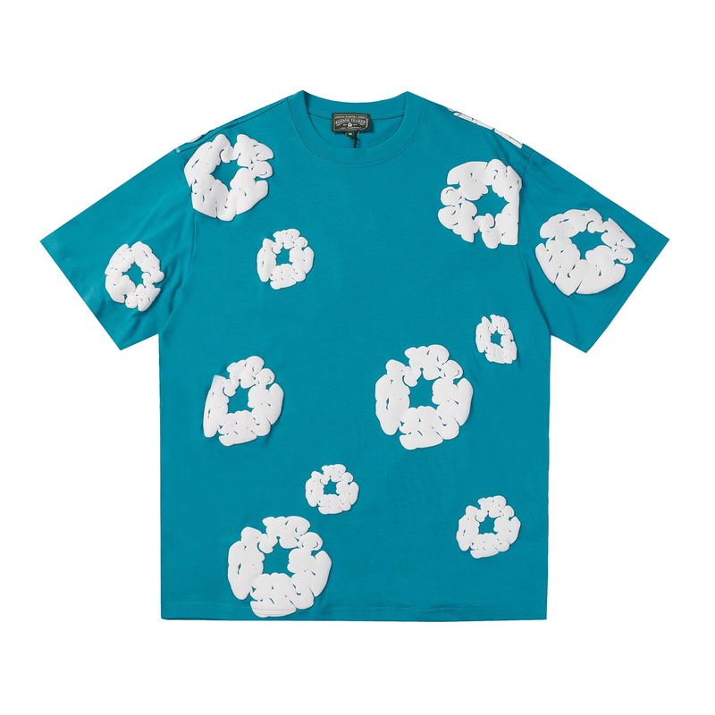 DENIM TEARS カポックフォームプリント おしゃれ ゆったり メンズ レディース 半袖 Tシャツ カジュアル ショートパンツ セット|undefined