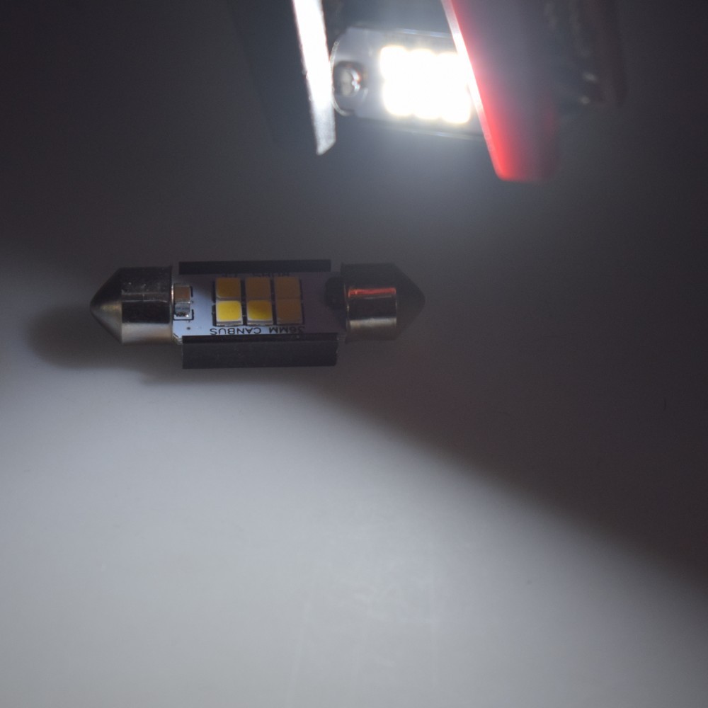 Decoding Wide Voltage LED 2835 4 6 8 Lights Festoon 29-41MM 12-24V