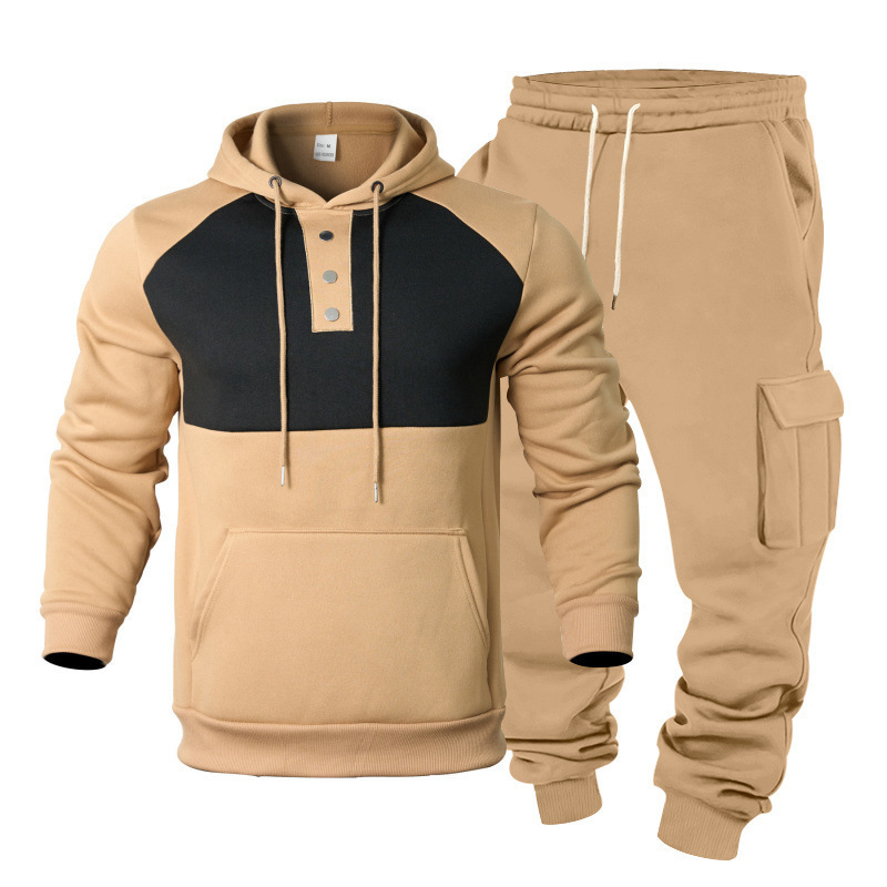 Men's Clothing Men's Heavyweight Fleece Lined Hooded Sweatshirt Set Style Simple Stylish Light Luxury Outdoor Workwear Commuter Warm_viptrois.com