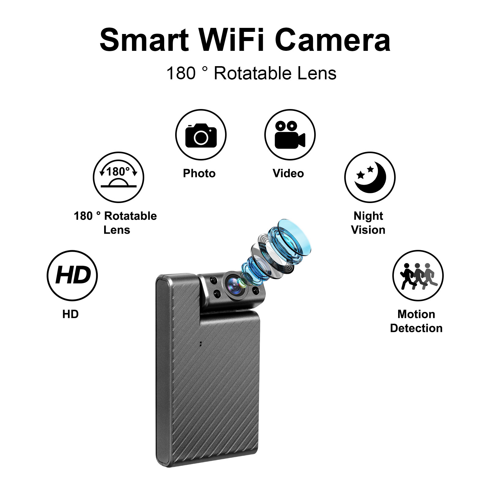 Cross-Border High-Definition Smart Security Camera Wifi Night Vision Surveillance Camera Wireless Network Rotatable Lens