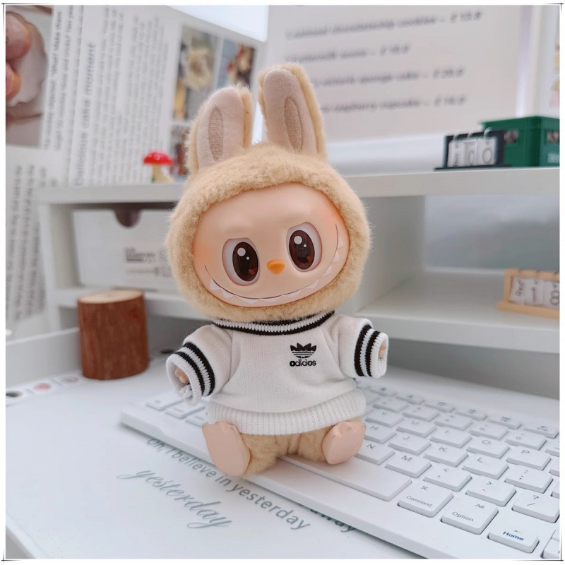labubu ベビー服 Labubu 第一世代第二世代第三世代 10 センチメートル綿人形黒と白グレートレンディなスウェットシャツパーカーパンツ|undefined