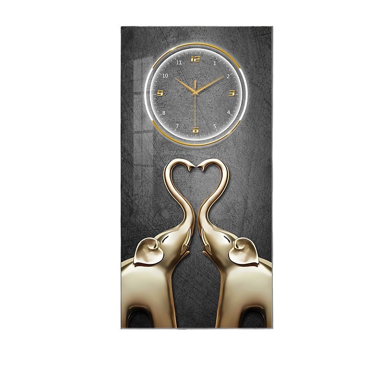 Lucky Elephant Ruyi reloj colgante pintura sala de estar pintura decorativa restaurante de moda pasillo mural pared colgante reloj pintura