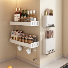 厨房调料架子置物架壁挂架免打孔角架上墙收纳架免打孔刀架筷子筒