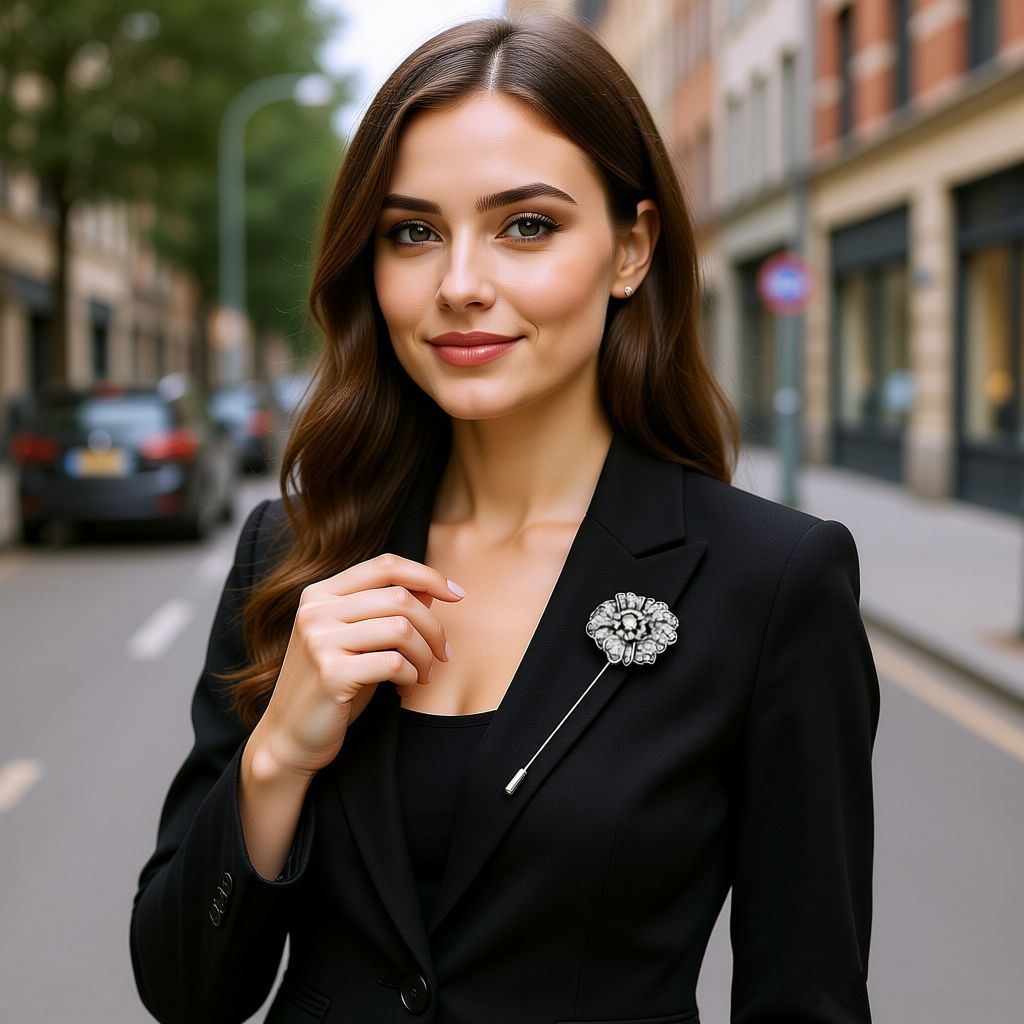 Exklusive Retro Brosche Mit Diamanten Im Europäischen Stil_voghion.com