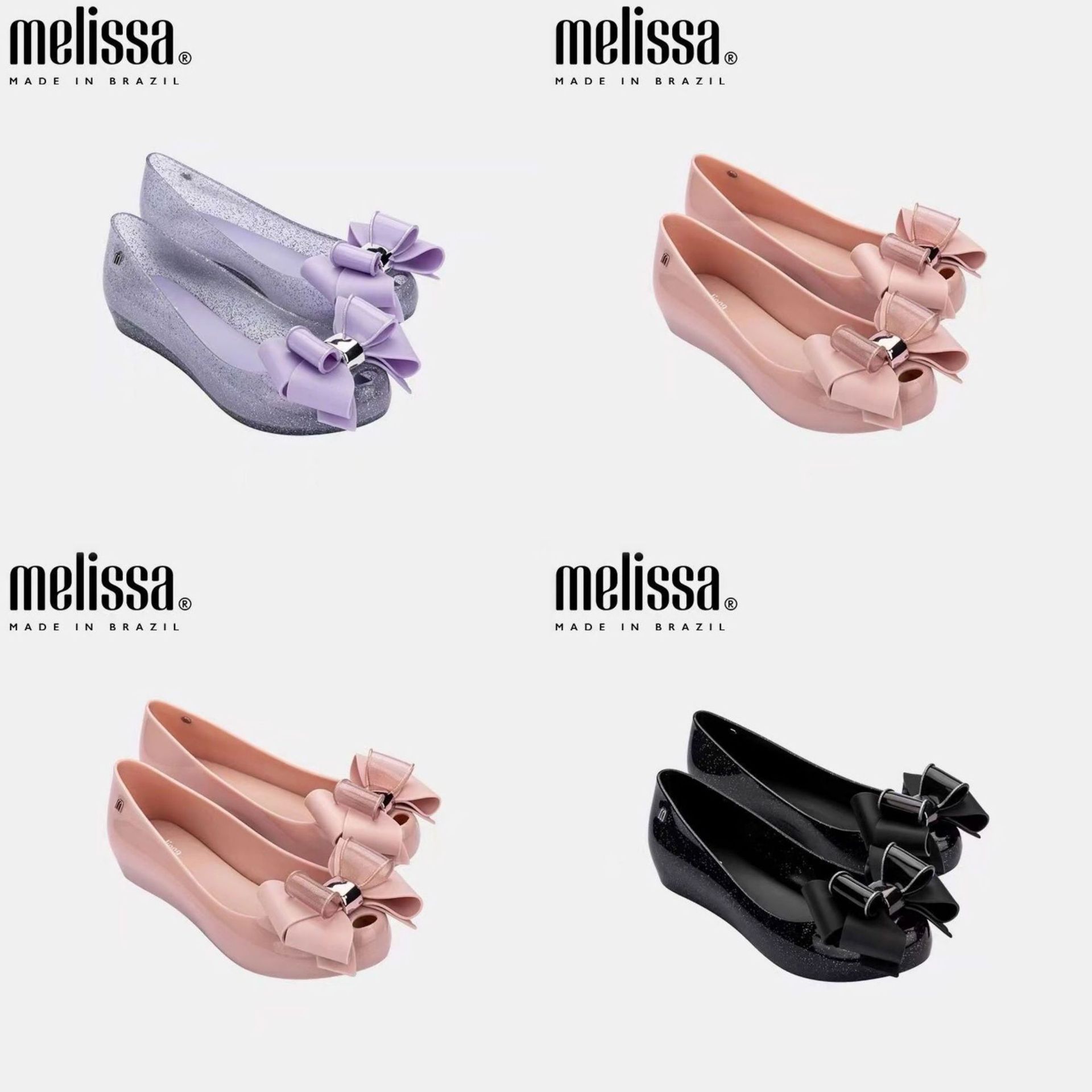 2025新款春秋季梅丽莎女鞋鱼嘴鞋蝴蝶结单鞋内增高Melissa女凉鞋