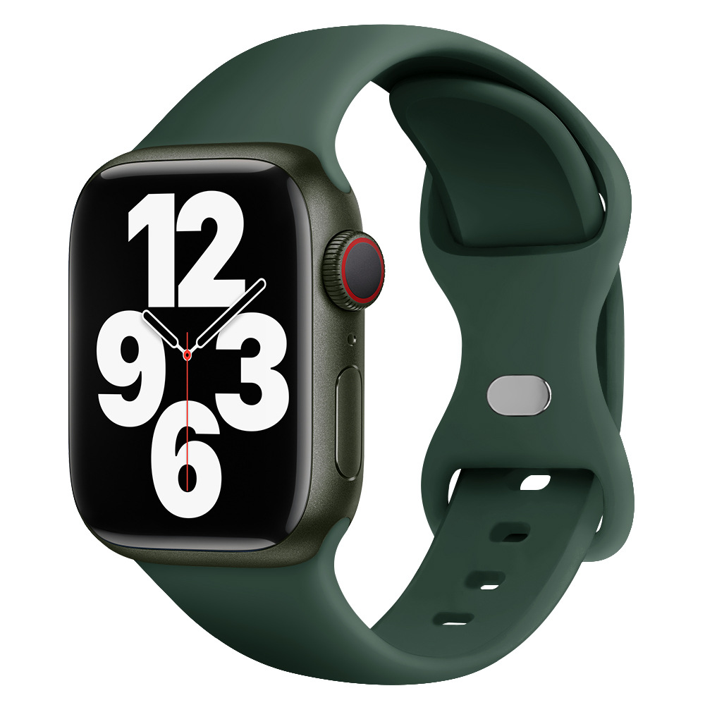Aplicable AppleWatch Butterfly Buckle Silicone Deportivo correa de reloj Iwatch9876 generación / se inteligente
