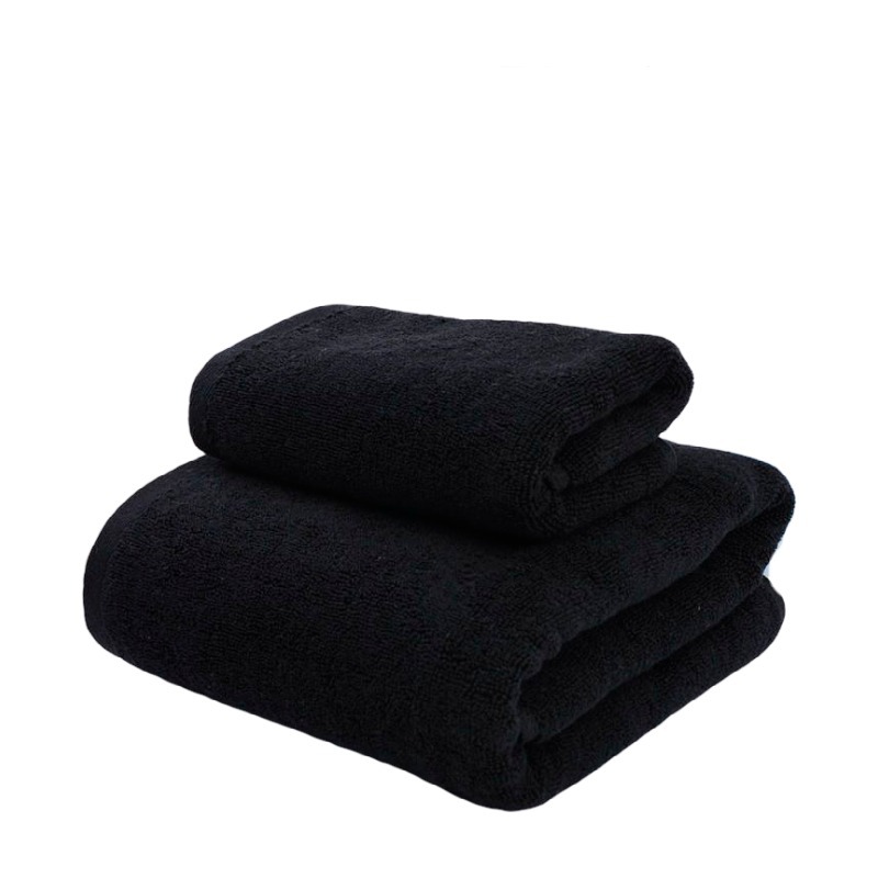 Toalla negra gruesa especial para baño y pedicura, salón de belleza de hotel de exportación de algodón puro, absorbe el agua para masaje
