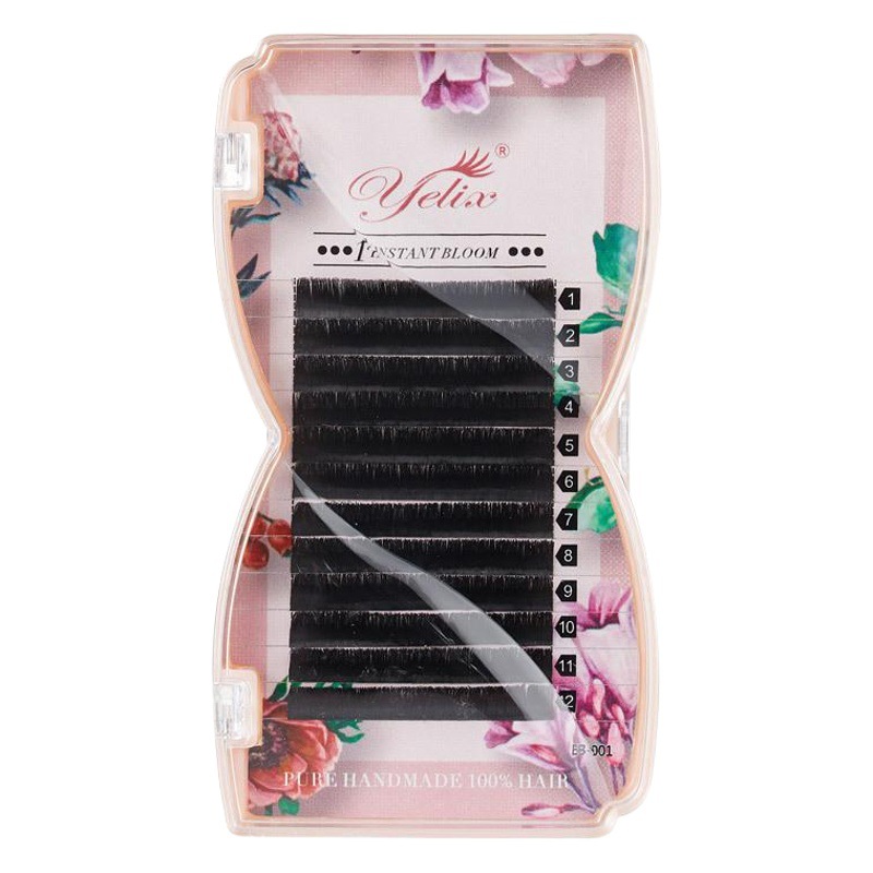 Pestañas europeas y americanas al por mayor 0,05 pestañas rizadas pestañas postizas natural sola fila densa una segunda floración injerto pestañas