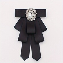 U 37527 Rhinestone bow tie shirt pin ��������������