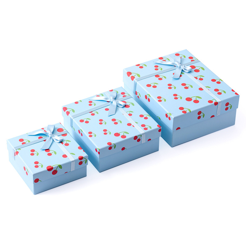 Nueva caja de regalo azul para niñas pequeña caja de regalo de mano fresca lápiz labial cosméticos caja de embalaje caja de cartón en stock