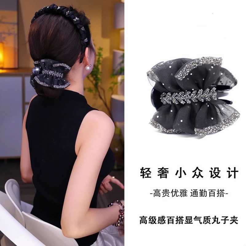 麦穗蝴蝶结丸子头抓夹女后脑勺盘发马尾夹气质发卡高级感发夹头饰|undefined