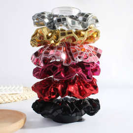 多色亮片大肠发圈绚丽色彩搭配闪亮亮片大肠发圈高弹力扎马尾发饰