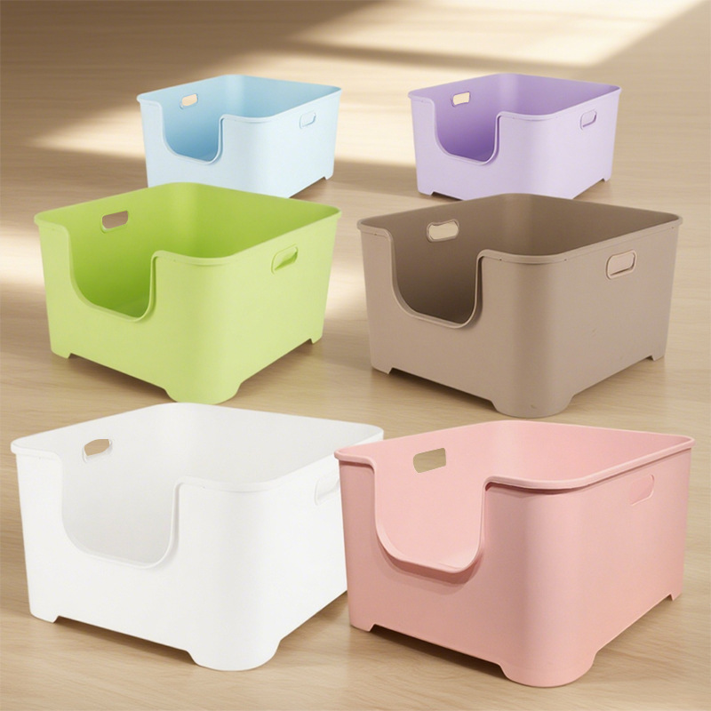 Lavabo para gatos, inodoro para gatos anti-salpicaduras de gran tamaño, lavabo de arena para gatos abierto gigante, caja de arena para gatos extra grande, pala de arena para gatos gratis