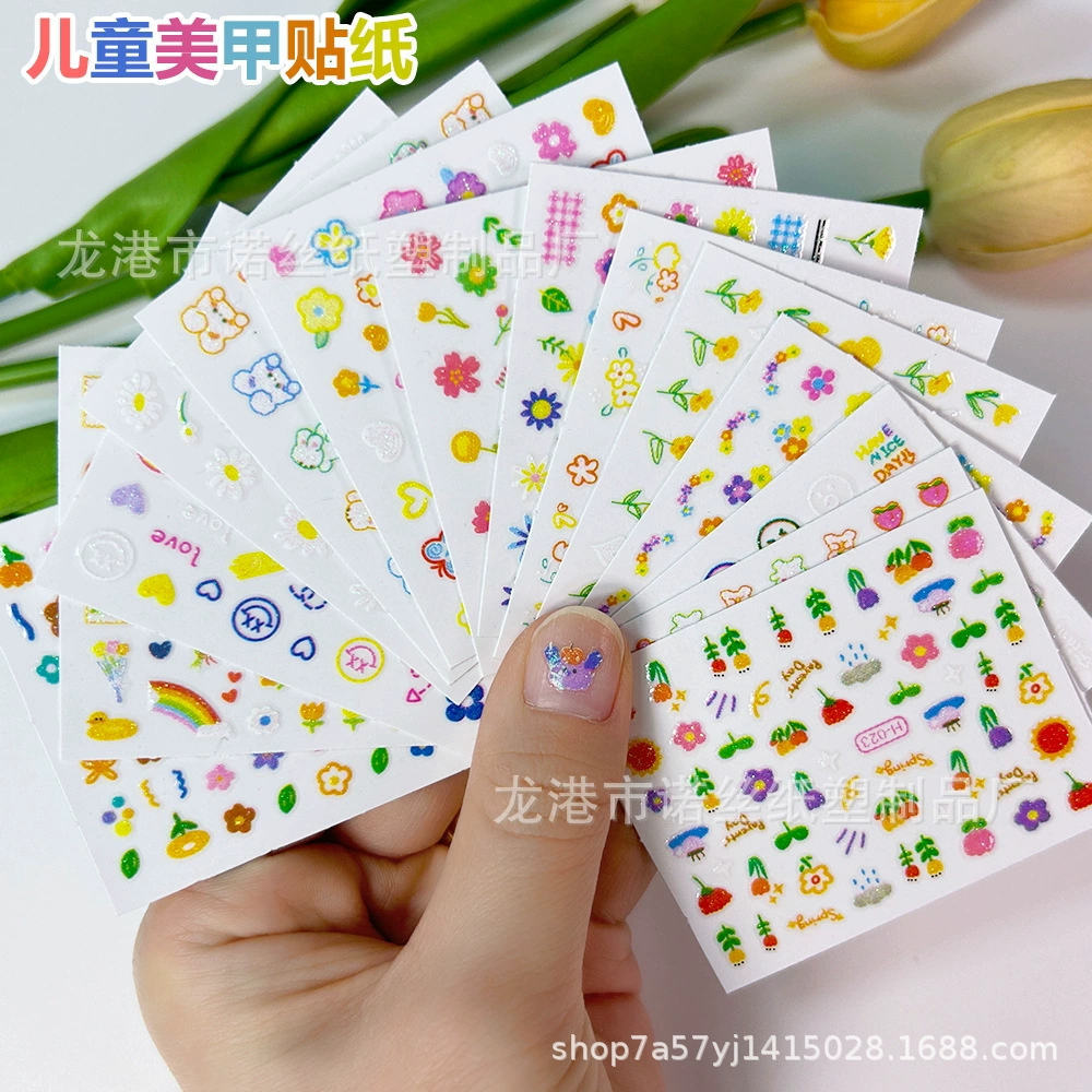 Новая наклейка для ногтей Маленькая медвежонка Mengwo смайлик любовная наклейка для ногтей декоративная наклейка блестящая милая награда наклейка